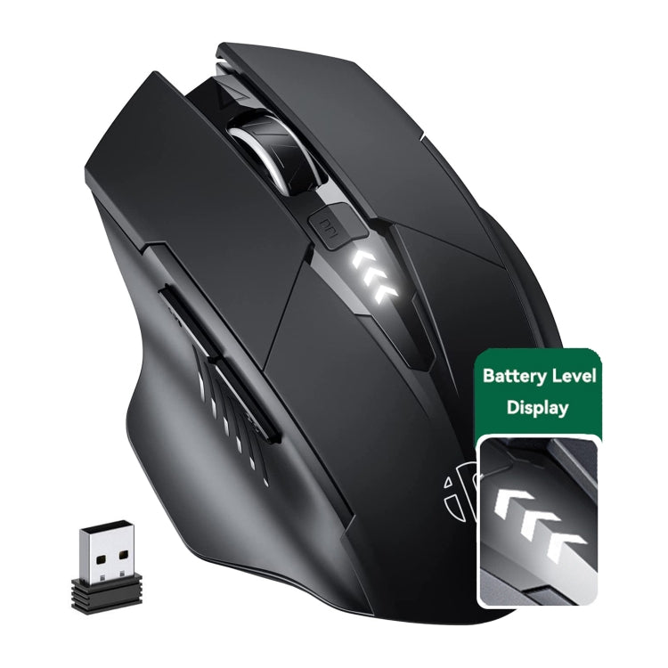 Inphic A1 6 Keys 1000/1200/1600 DPI Home Gaming Wireless Mechanical Mouse, Colour: Gray Wireless+Bluetooth 4.0+Bluetooth 5.0 My Store