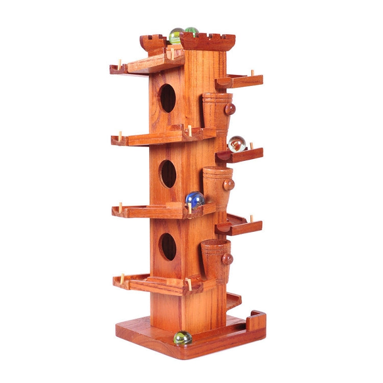 Wooden Educational Toys Slide High Tower Rolling-ball Slide Track