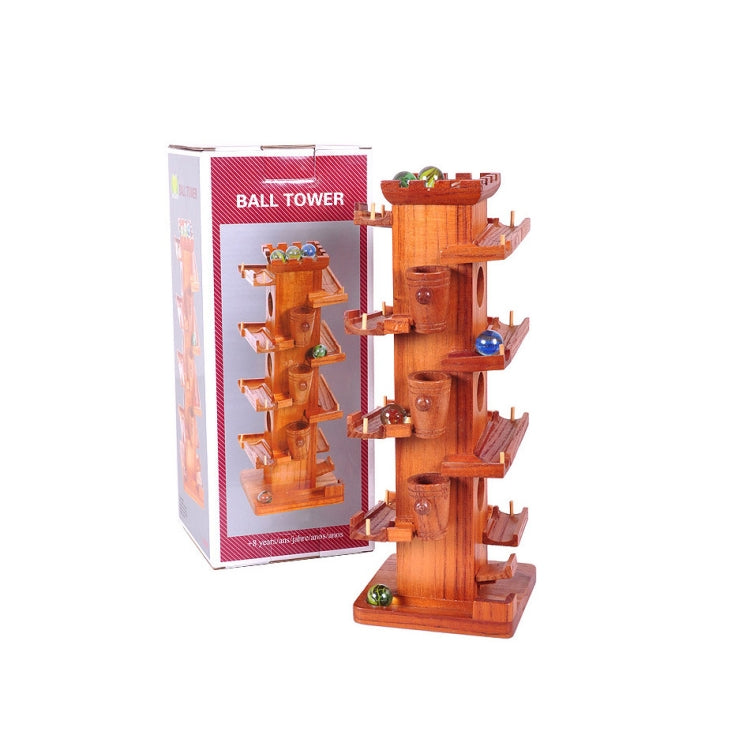 Wooden Educational Toys Slide High Tower Rolling-ball Slide Track