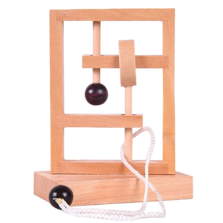 2 PCS Wooden 3D Educational Toys Space Thinking Untie Rope Game-Reluova