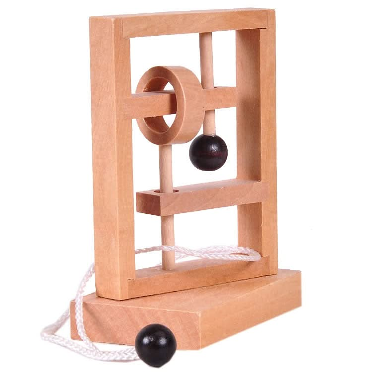 2 PCS Wooden 3D Educational Toys Space Thinking Untie Rope Game-Reluova