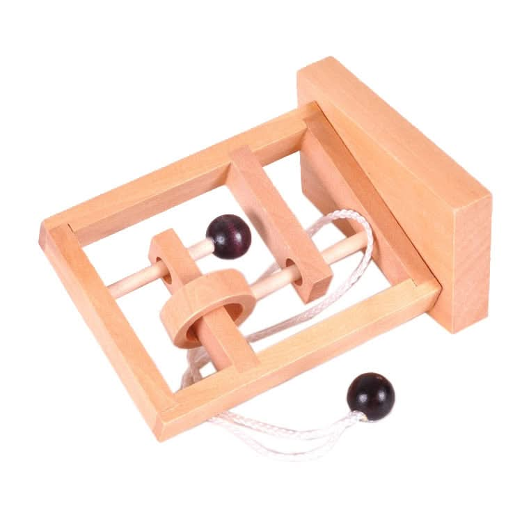 2 PCS Wooden 3D Educational Toys Space Thinking Untie Rope Game-Reluova