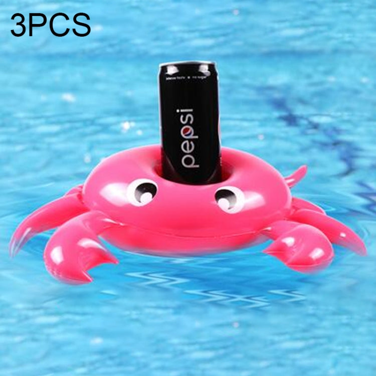 3 PCS Crab Shape Inflatable Floating Drink Coaster, Middle Ring Diameter: 7.5cm Reluova