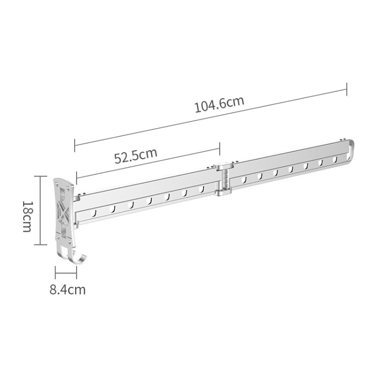 Clothes Rack Folding Telescopic Balcony Drying Rack Indoor Household Wall-Mounted Clothes Rail My Store