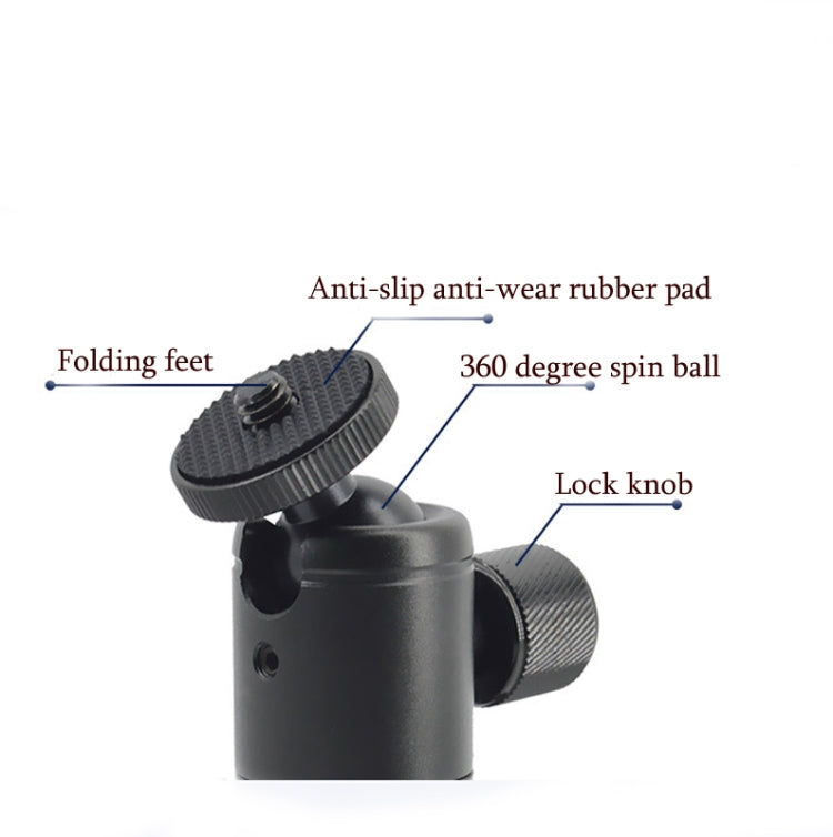 Mini Desktop Aluminum Alloy Tripod Mini Ball Head 360 Degree Pan 90 Degree Tilt Tripod