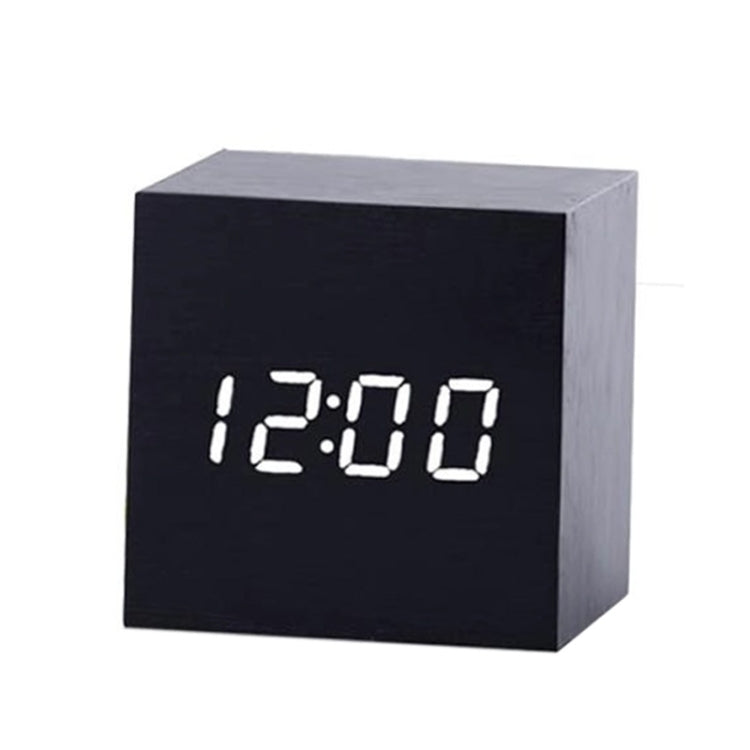 Multicolor Sounds Control Wooden Clock Modern Digital LED Desk Alarm Clock Thermometer Timer My Store