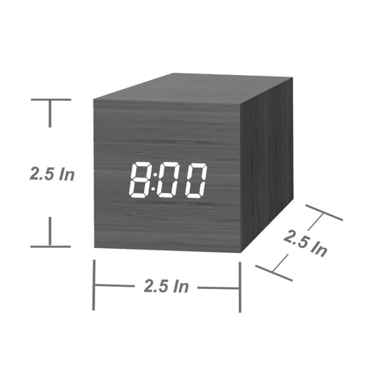 Multicolor Sounds Control Wooden Clock Modern Digital LED Desk Alarm Clock Thermometer Timer My Store