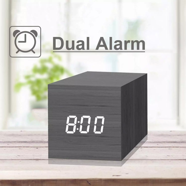 Multicolor Sounds Control Wooden Clock Modern Digital LED Desk Alarm Clock Thermometer Timer My Store