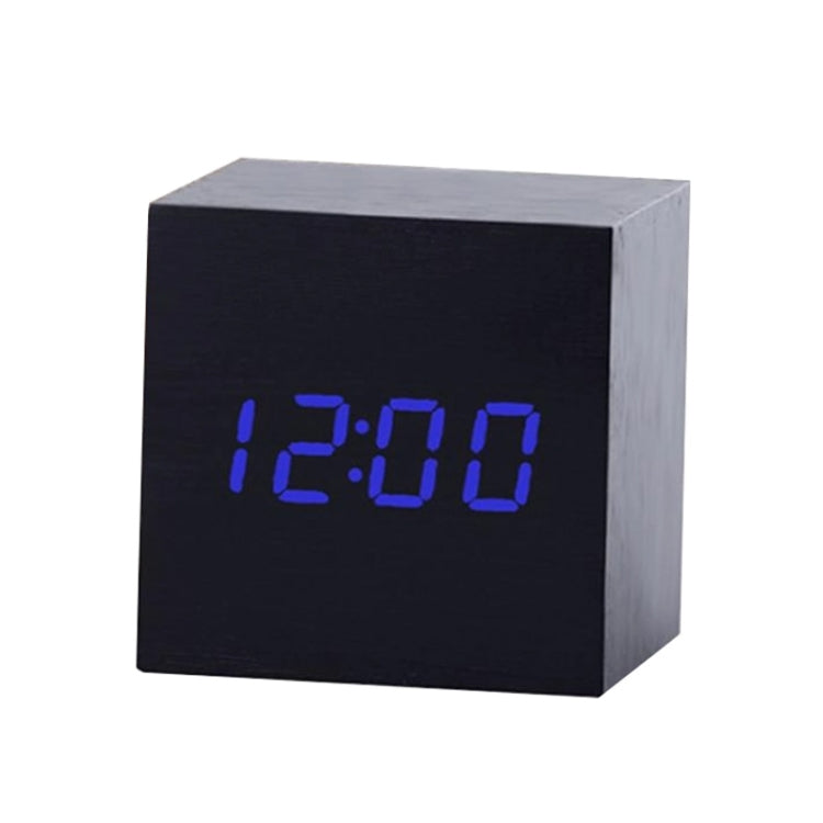 Multicolor Sounds Control Wooden Clock Modern Digital LED Desk Alarm Clock Thermometer Timer My Store