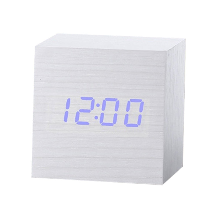 Multicolor Sounds Control Wooden Clock Modern Digital LED Desk Alarm Clock Thermometer Timer My Store