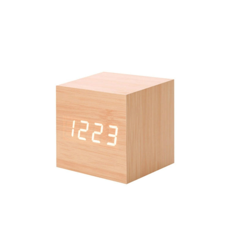 Multicolor Sounds Control Wooden Clock Modern Digital LED Desk Alarm Clock Thermometer Timer My Store