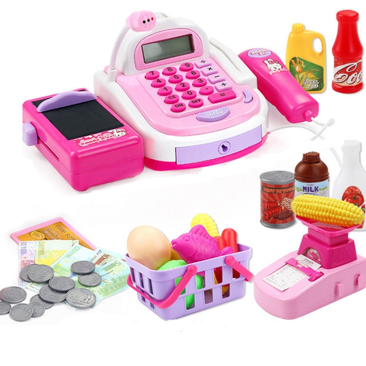 Mini Analog Supermarket Checkout Cash Register Set Child Role Playing Toy