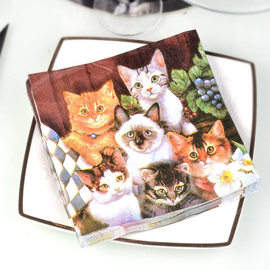 Colorful Print Cat Party Decoration Napkin Facial Tissue My Store