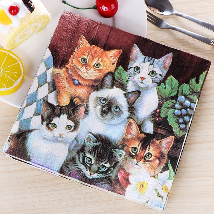 Colorful Print Cat Party Decoration Napkin Facial Tissue