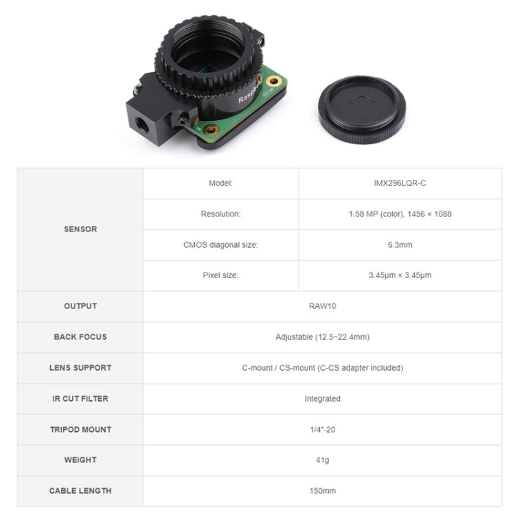 Waveshare Original Raspberry Pi 1.6MP Global Shutter Camera Module