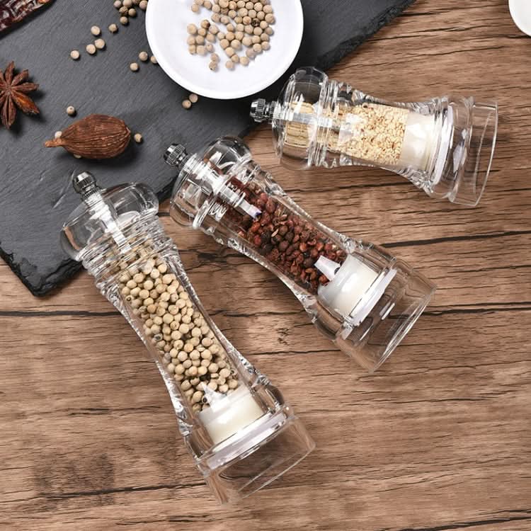 Acrylic Transparent Pepper Grinder Manual Pepper Grinder Ceramic Core Multi-Purpose Seasoning Bottle - Reluova