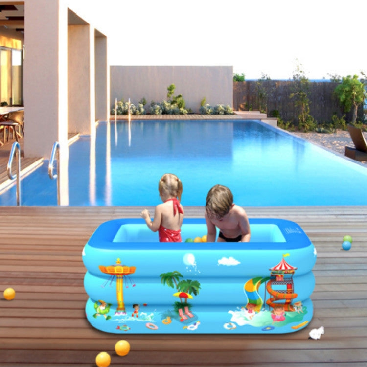 Household Indoor and Outdoor Amusement Park Pattern Children Square Inflatable Swimming Pool Reluova