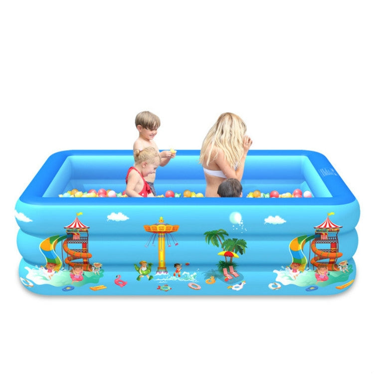 Household Indoor and Outdoor Amusement Park Pattern Children Square Inflatable Swimming Pool Reluova