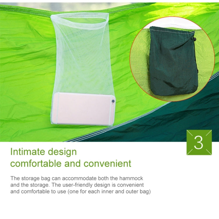 1-2 Person Outdoor Mosquito Net Parachute Hammock Camping Hanging Sleeping Bed Swing Portable  Double  Chair, 260 x 140cm