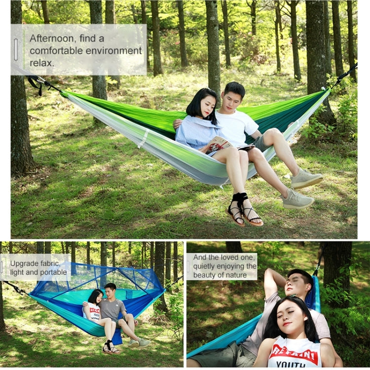 1-2 Person Outdoor Mosquito Net Parachute Hammock Camping Hanging Sleeping Bed Swing Portable  Double  Chair, 260 x 140cm