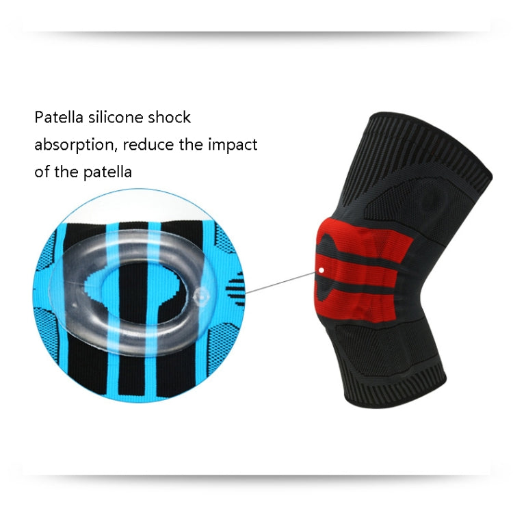 Enhanced Version Silicone Spring Support Knee Pads Knitted High Elastic Breathable Anti-Slip Protective Gear, Size: Reluova