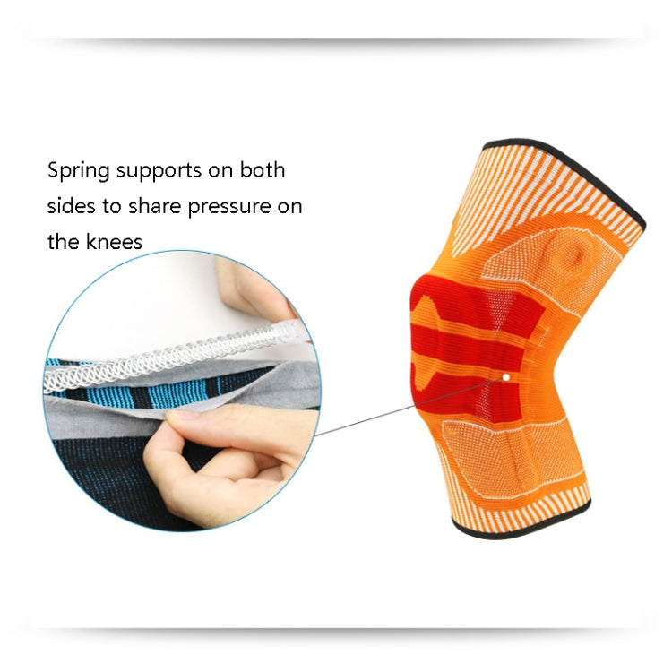 Enhanced Version Silicone Spring Support Knee Pads Knitted High Elastic Breathable Anti-Slip Protective Gear, Size: Reluova