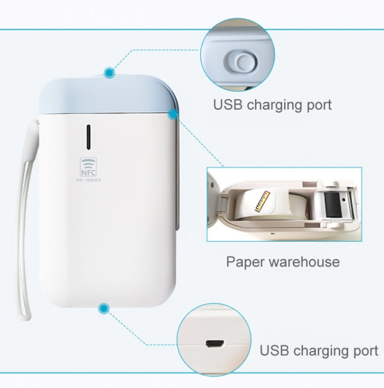 B100 Handheld Portable Bluetooth Mini Label Receipt Printer USB Charging Printer Reluova