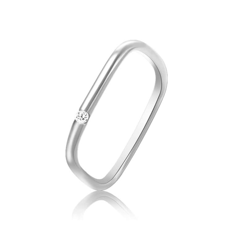 925 Sterling Silver Small Square Plain Ring-Reluova