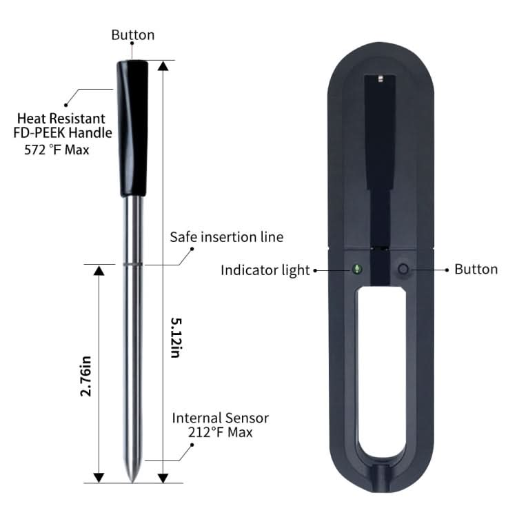 TY530 BBQ Probe Wireless Bluetooth Thermometer Mobile Phone APP Kitchen Food Barbecue Oven Thermometer Reluova