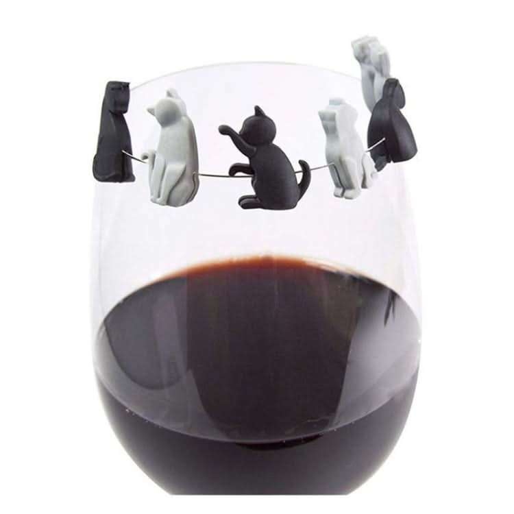 6pcs / Set Cat Drinks Wine Glass Marker Recognizer Tea Bag Hanging-Reluova