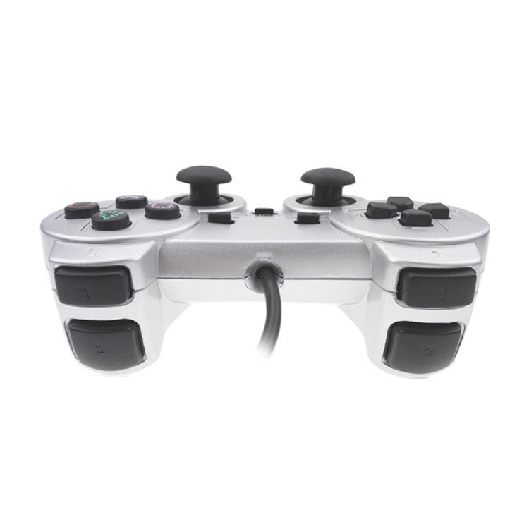 Wired Gamepad Dual Motor Vibration Silver Fuel Injection Gamepad Suitable For PS2 Reluova