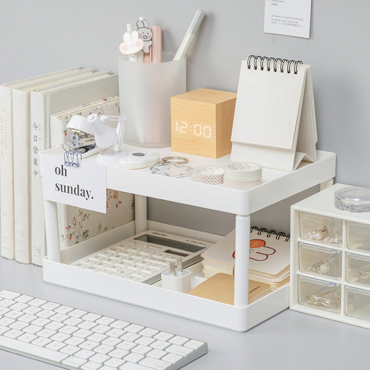 Simple Double-Layer Desktop Rack Dormitory Stationery & Sundries Organizer