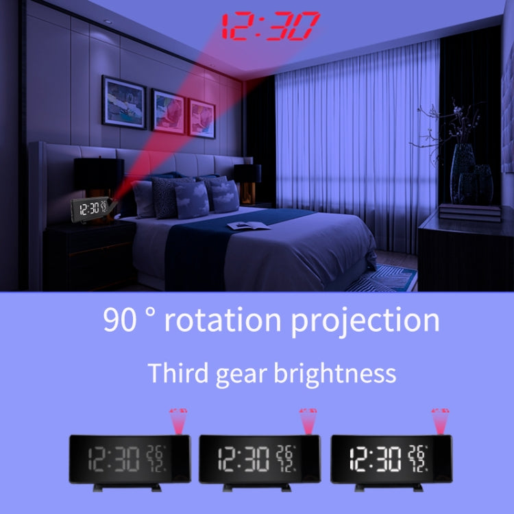 Three-color Projection Radio Alarm Clock USB Digital Alarm Clock Thermometer & Hygrometer My Store