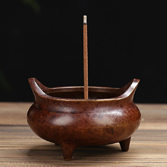 Binaural Incense Burner Pure Copper Household Small Indoor Antique Incense Burner