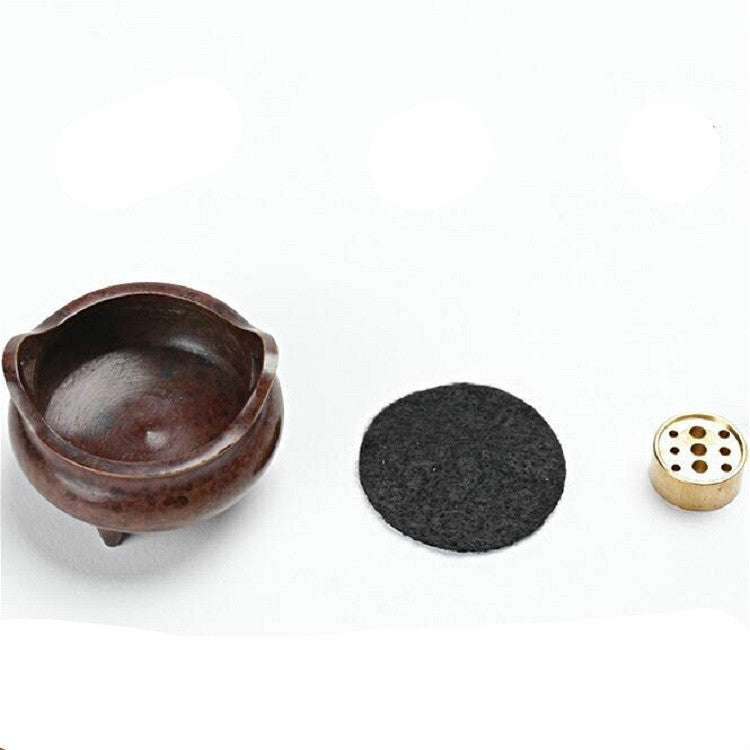 Binaural Incense Burner Pure Copper Household Small Indoor Antique Incense Burner My Store