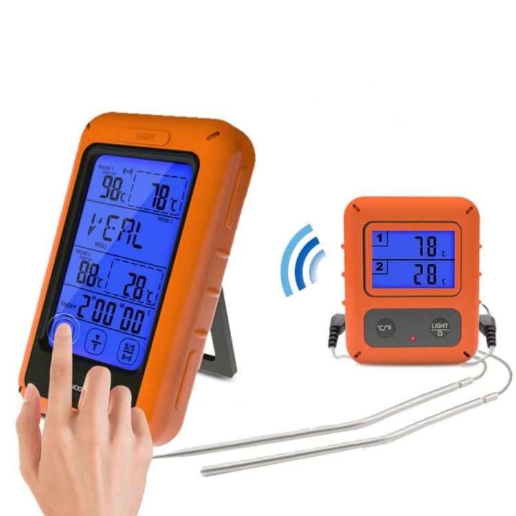 Wireless Food Thermometer Household Touch Screen BBQ Dual-Channel Kitchen  Thermometer Reluova