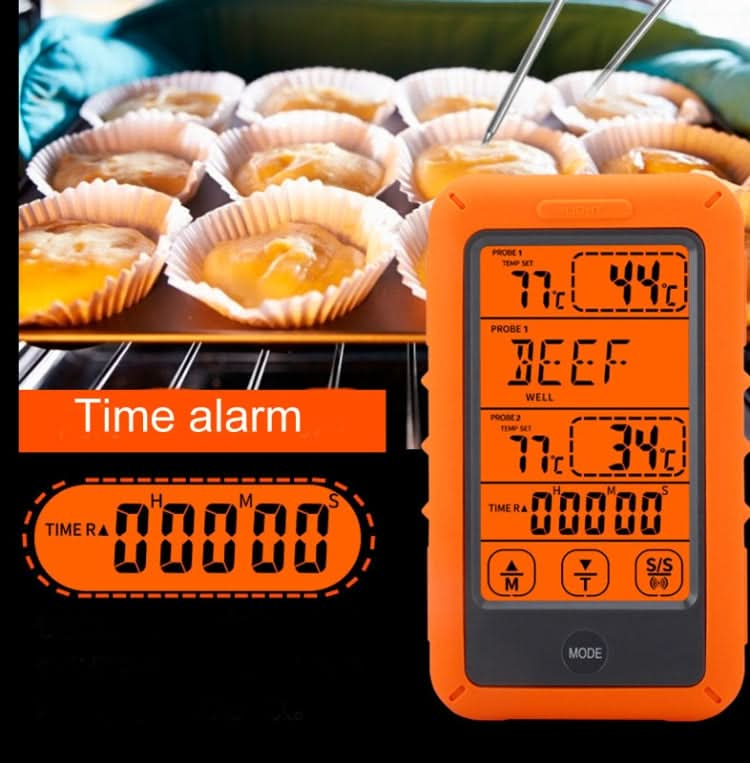 Wireless Food Thermometer Household Touch Screen BBQ Dual-Channel Kitchen  Thermometer Reluova