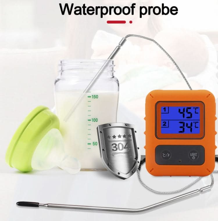 Wireless Food Thermometer Household Touch Screen BBQ Dual-Channel Kitchen  Thermometer Reluova