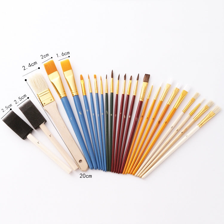 ZHU TING 25 PCS / Set Multifunctional Oil Paint Brush Gouache Watercolor Acrylic Paint Brush Student Painting Supplies My Store