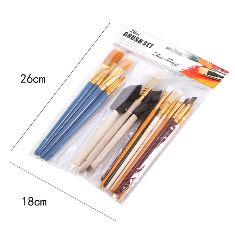 ZHU TING 25 PCS / Set Multifunctional Oil Paint Brush Gouache Watercolor Acrylic Paint Brush Student Painting Supplies My Store