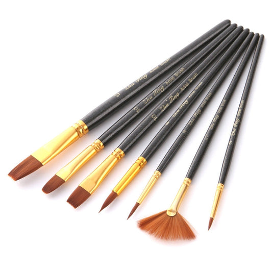 ZHU TING 7 in 1 Nylon Brushes Watercolor Brushes And Oil Brushes Art Painting Supplies My Store