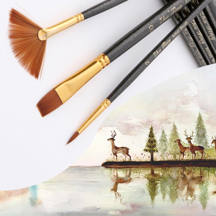 ZHU TING 7 in 1 Nylon Brushes Watercolor Brushes And Oil Brushes Art Painting Supplies My Store