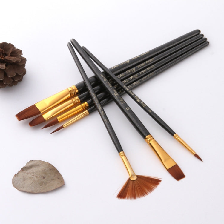 ZHU TING 7 in 1 Nylon Brushes Watercolor Brushes And Oil Brushes Art Painting Supplies