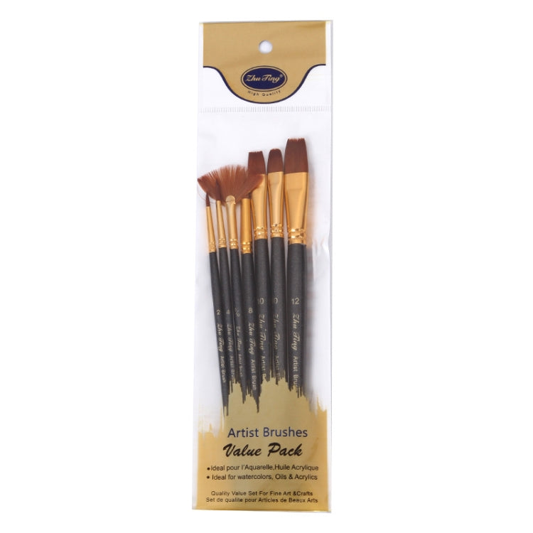 ZHU TING 7 in 1 Nylon Brushes Watercolor Brushes And Oil Brushes Art Painting Supplies My Store