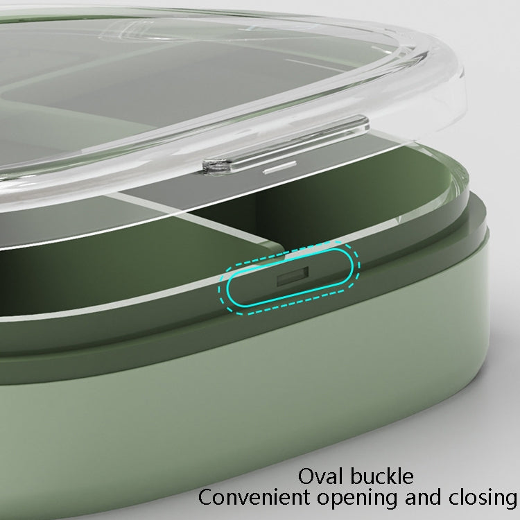 Portable Small Pill Box Sealed Portable Travel Pill Box Green 4 Grid Reluova