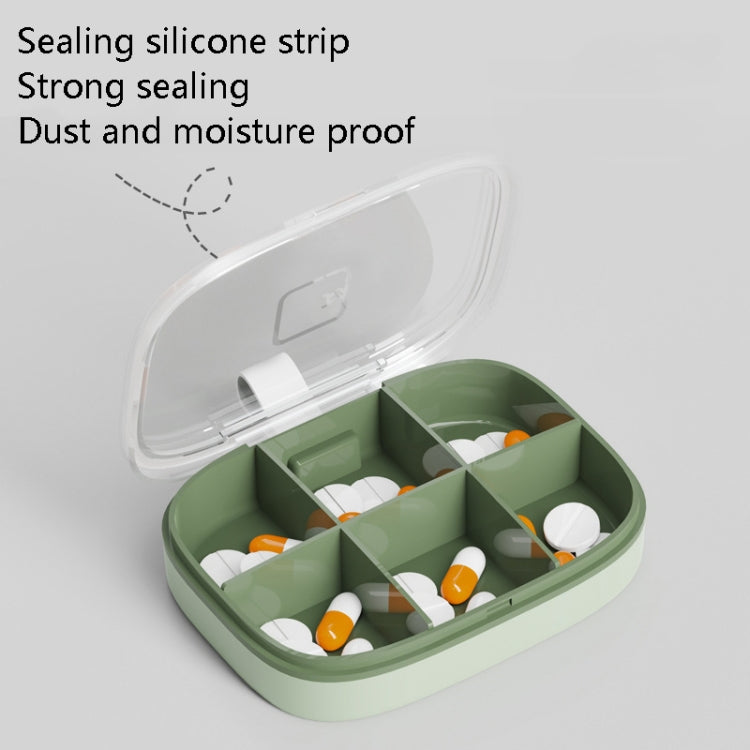 Portable Small Pill Box Sealed Portable Travel Pill Box Green 4 Grid