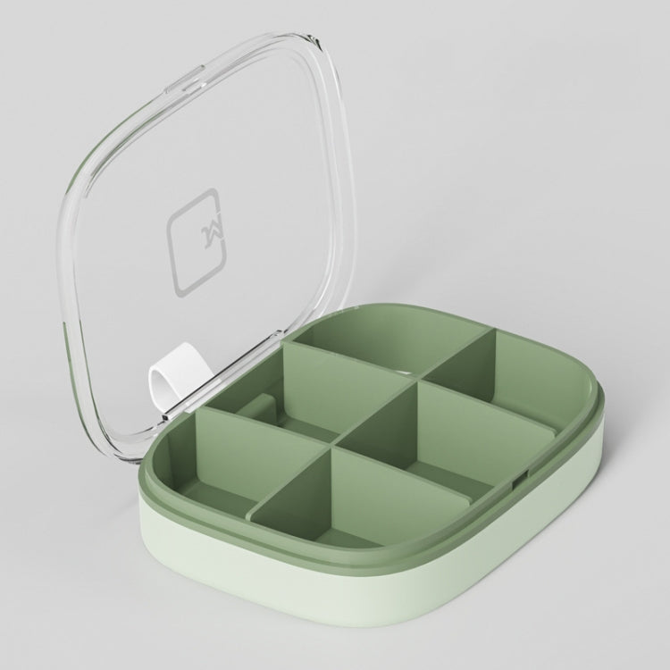 Portable Small Pill Box Sealed Portable Travel Pill Box Green 4 Grid Reluova