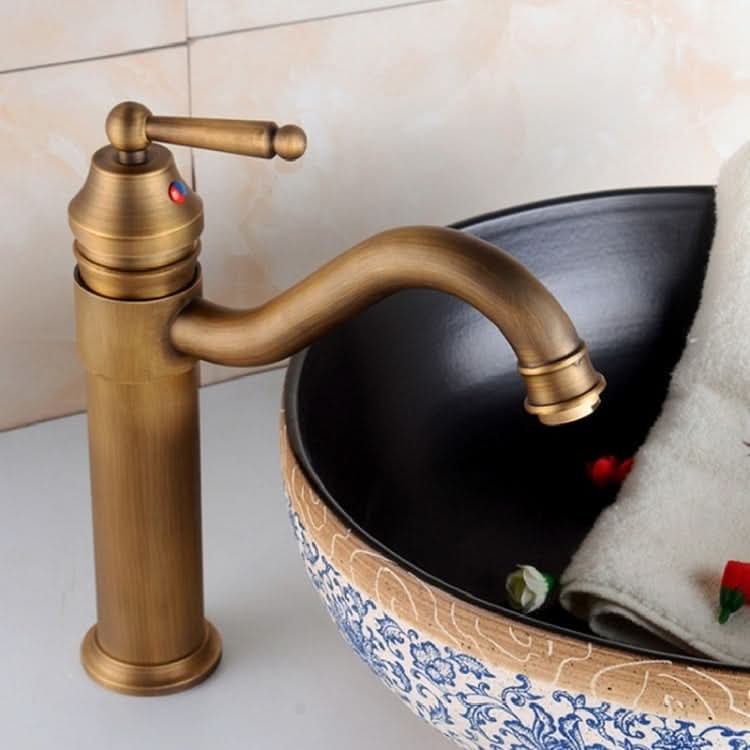 Single Hole Seated Copper Faucet Antique Basin Faucet - Reluova