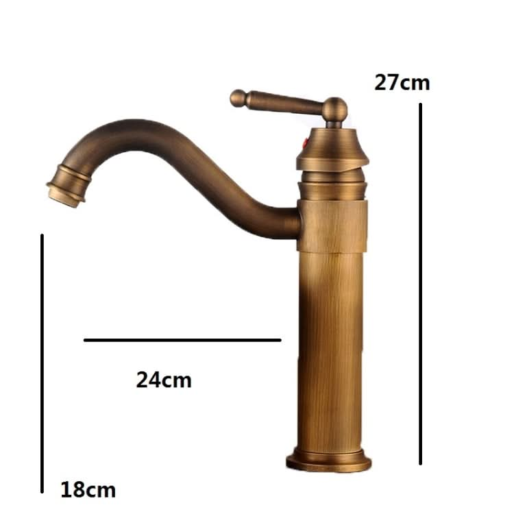 Single Hole Seated Copper Faucet Antique Basin Faucet - Reluova