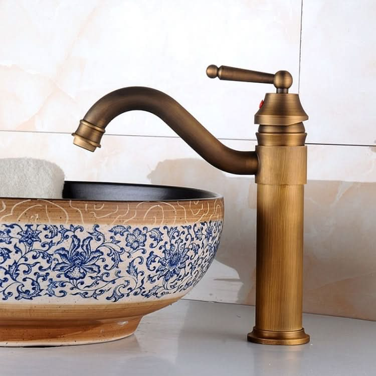 Single Hole Seated Copper Faucet Antique Basin Faucet - Reluova